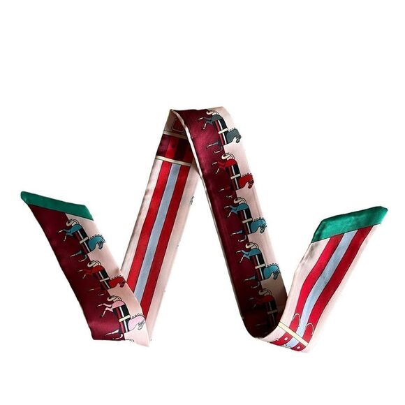 Hermes Couvertures Nouvelles Silk Twilly Scarf, New - Picture 1 of 2